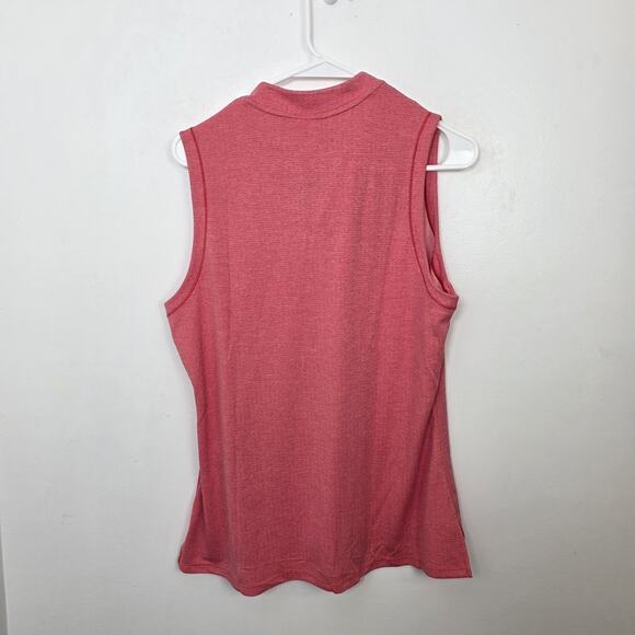 Adidas Red Ultimate Textured Sporty Golf Outdoor Sleeveless Polo Shirt Size L - Picture 8 of 9